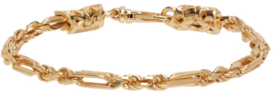 Shop Emanuele Bicocchi Gold Double Link Bracelet