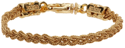 Shop Emanuele Bicocchi Gold Tiny Braided Bracelet
