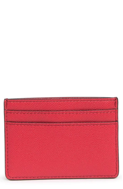 Shop Marc Jacobs Pebbled Leather Card Case In Fire Red