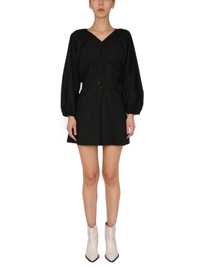 Shop Patou Balloon Sleeves Dress In Black