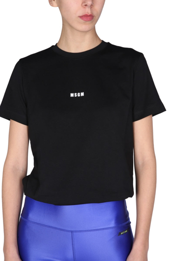 Shop Msgm Micro Logo T-shirt In Black