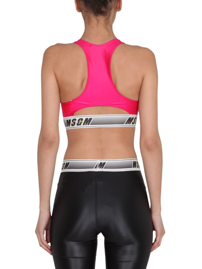 Msgm Top Activewear In Fuchsia