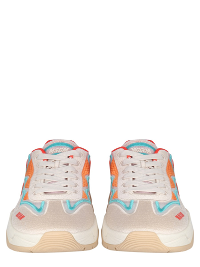 Shop Msgm Vortex Sneakers In Multicolour