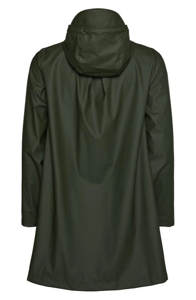 Shop Rains Waterproof Hooded Rain Jacket In Green
