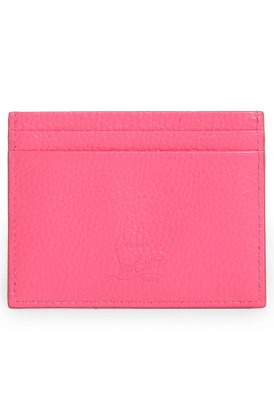 Shop Christian Louboutin Kios Simple Leather Card Case In Poupee/ Poupee Met
