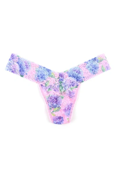 Shop Hanky Panky Print Lace Low Rise Thong In Harmony