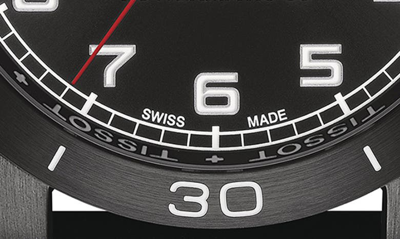 Shop Tissot Prs 516 Powermatic 80 Leather Strap Watch, 42mm In Black