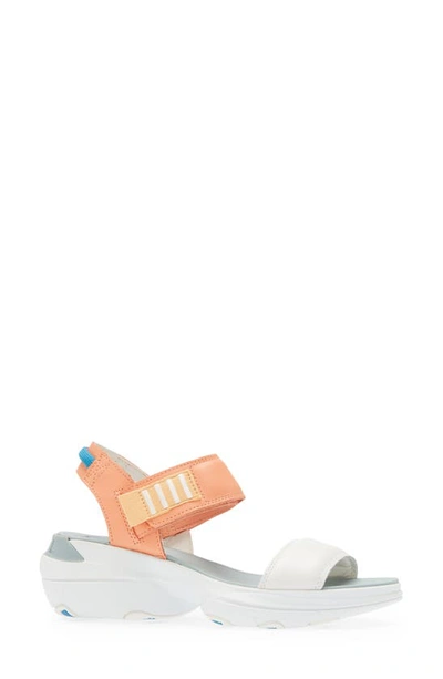 Shop Sorel Explorer Blitz Stride Wedge Sandal In Paradiso Peach Sea Salt