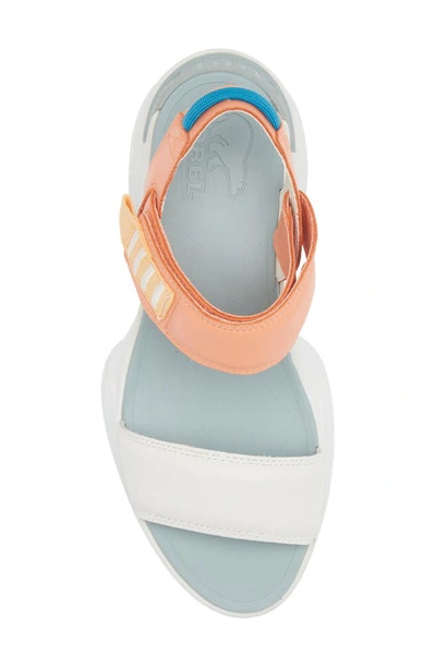 Shop Sorel Explorer Blitz Stride Wedge Sandal In Paradiso Peach Sea Salt