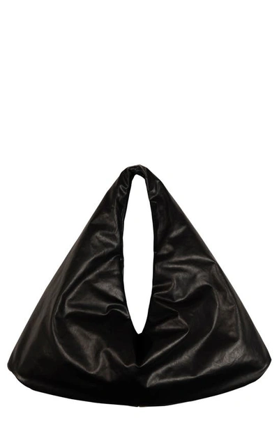 Shop Kassl Anchor Medium Oiled Canvas Top Handle Bag In Black