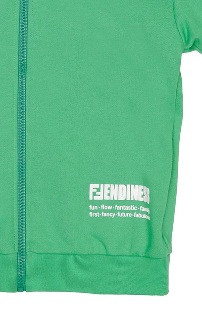Shop Fendi Kids' Ness Graphic Hoodie In F11h2 Green