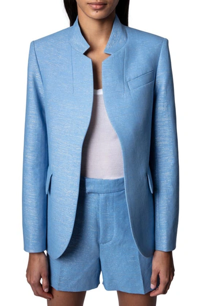 Shop Zadig & Voltaire Very Lin Sparkle Blazer In Azur