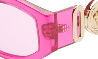 Shop Versace 53mm Rectangular Sunglasses In Fuchsia