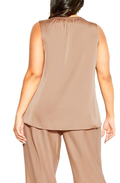 Shop City Chic Risky Business Sleeveless Top In Caramel