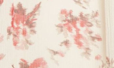 Shop Paige Franciska Floral Jacquard Silk Top In Nude Cream/ Cherry Red