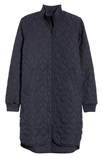 Ilse Jacobsen Isle Jacobsen Long Quilted Jacket In Dark Indigo