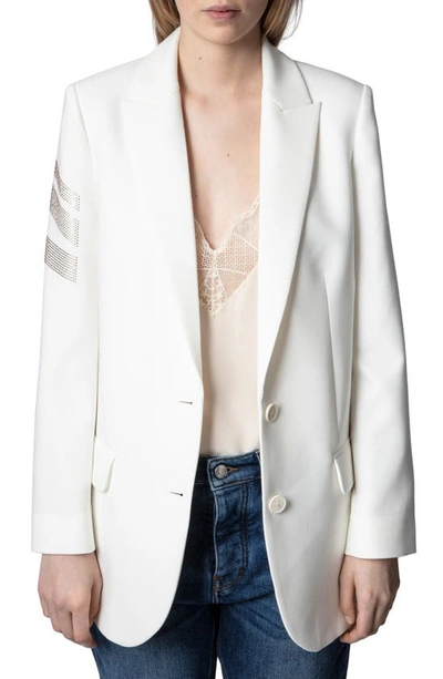 Shop Zadig & Voltaire Viva Arrow Embellished Blazer In Judo