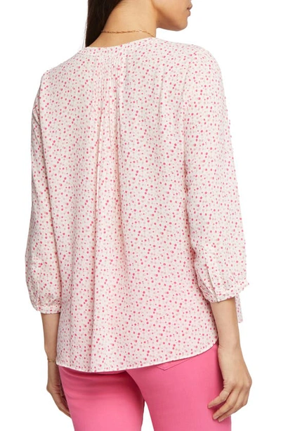 Shop Nydj High/low Crepe Blouse In Olivia Dots