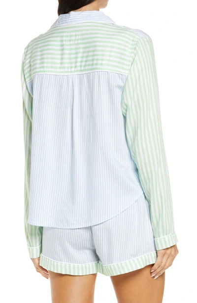 Rails Kellen Striped Long Sleeve Shorts Pajama Set In Mixed Lagoon Stripe