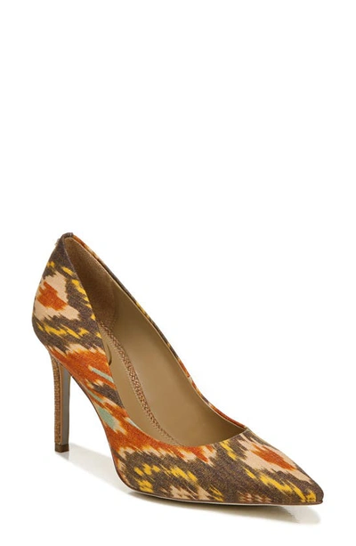 Shop Sam Edelman Hazel Pointed Toe Pump In Sunset Orange Multi