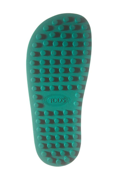 Shop Tod's Logo Slide Sandal In Bottiglia Chiaro