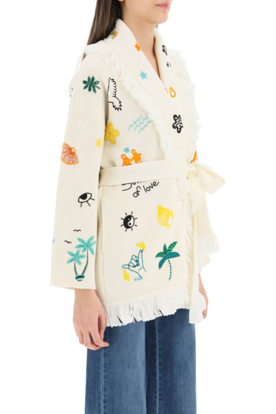 Shop Alanui Sound Of The Ocean Cardigan In White