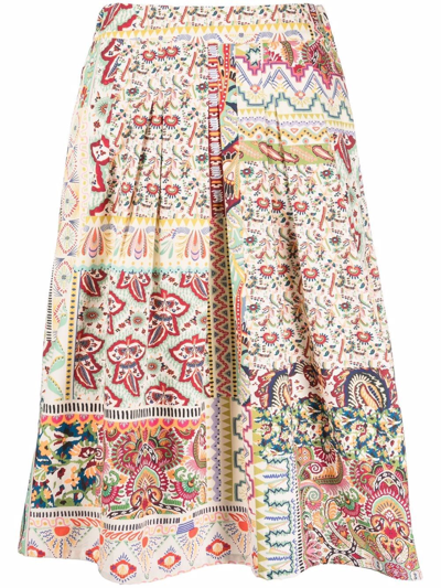 Shop Etro Life Skirt In Multicolour