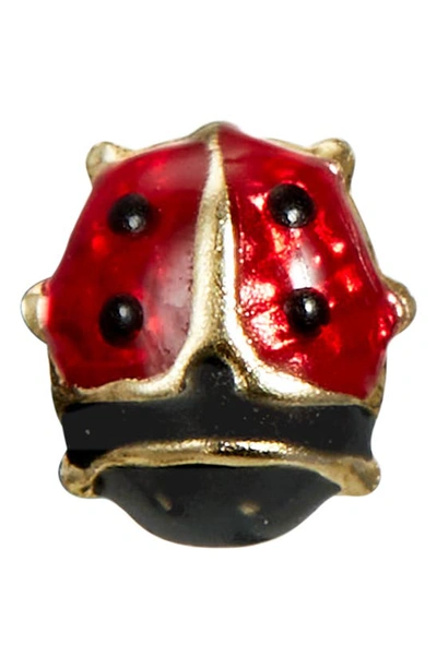 Shop Savvy Cie Jewels 14k Gold Ladybug Stud Earrings In Red