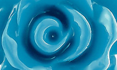 Bling Jewelry 3d Rose Stud Earrings In Matte Blue
