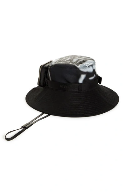 Shop Givenchy X Chito Bucket Hat With Airpods Case In 004-black/white