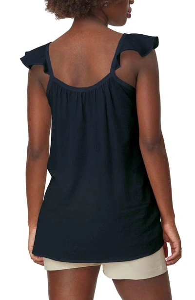 Shop Stowaway Collection Gauze Maternity Top In Black