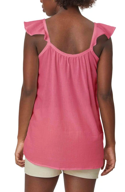 Shop Stowaway Collection Gauze Maternity Top In Bright Rose