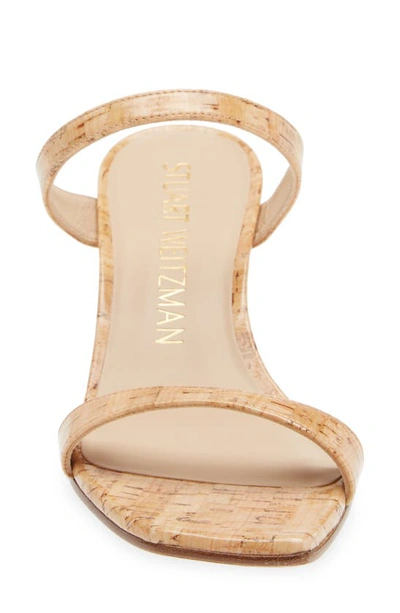 Stuart Weitzman Aleena Patent Two Band Wedge Sandals In Natural