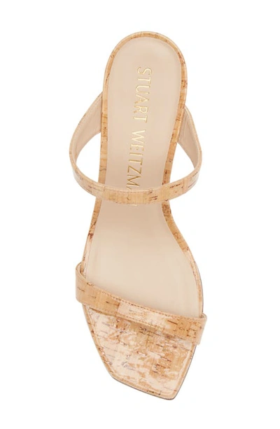 Stuart Weitzman Aleena Patent Two Band Wedge Sandals In Natural