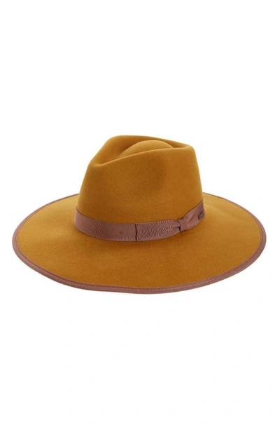 Shop Brixton Jo Felted Wool Rancher Hat In Brass