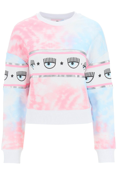Shop Chiara Ferragni Maxi Logomania Tie-dye Sweatshirt In Mixed Colours
