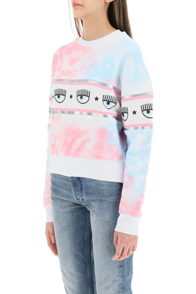 Shop Chiara Ferragni Maxi Logomania Tie-dye Sweatshirt In Mixed Colours