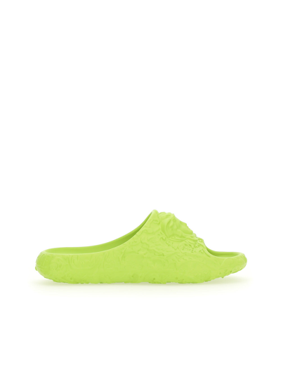 Shop Versace Flip Flops In Lime