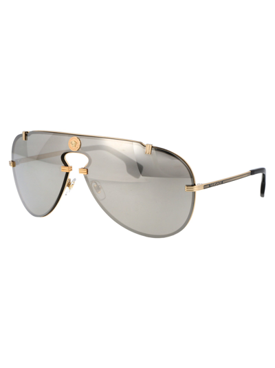 Shop Versace Sunglasses In 10026g Gold