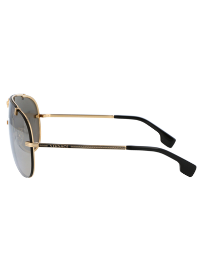 Shop Versace Sunglasses In 10026g Gold