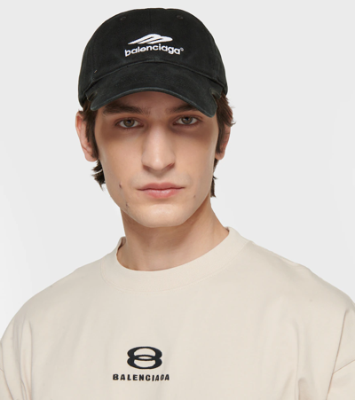 Balenciaga 3b Sports Icon Baseball Cap In Black/red | ModeSens