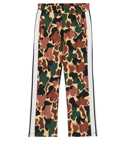 Shop Palm Angels Printed Technical Sweatpants In Camu Military Beige