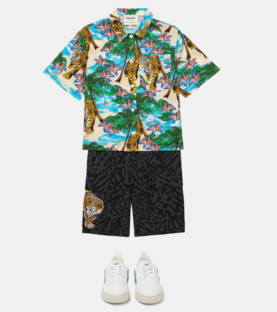 Shop Kenzo Printed Cotton Shirt In Off White