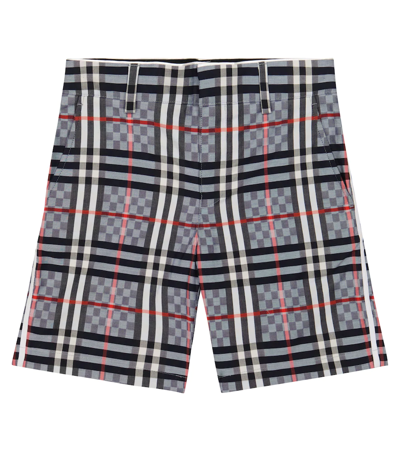 Shop Burberry Vintage Check Cotton-blend Shorts In Pale Blue Ip Check