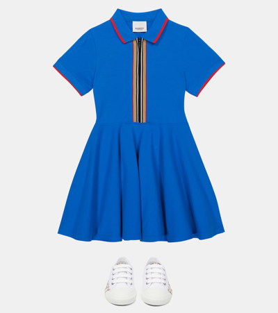 Burberry Girls Teen Blue Icon Stripe Dress |