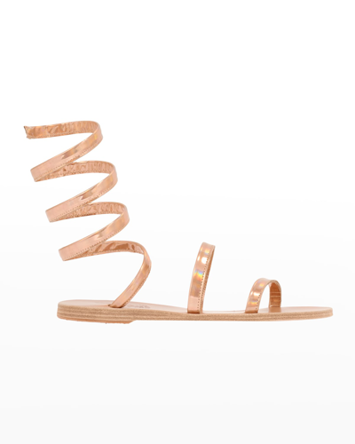 Shop Ancient Greek Sandals Ofis Ankle-wrap Flat Sandals In Rame