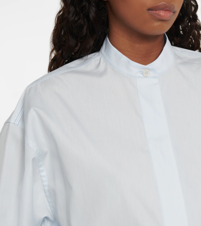 Shop Marni Cotton Poplin Shirt Dress In Alluminium