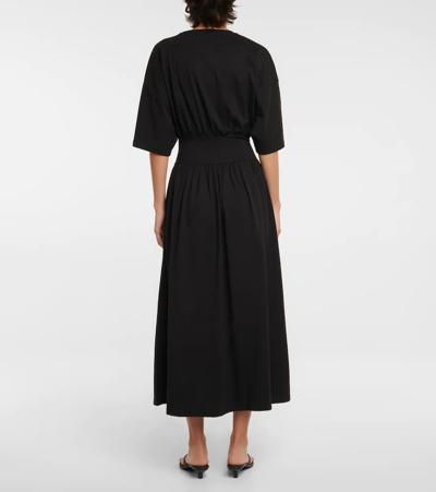 Shop Totême Cotton T-shirt Midi Dress In Black