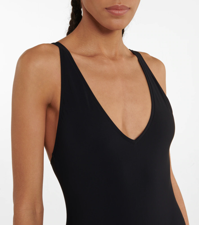 Shop Totême V-neck Swimsuit In Black