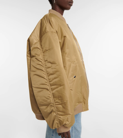 The Frankie Shop Astra Oversized Shell Bomber Jacket In Olive